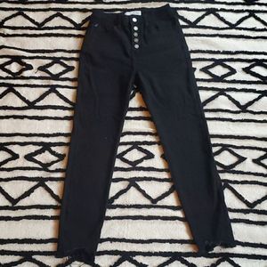 KanCan, high rise, button fly, black, skinny jeans